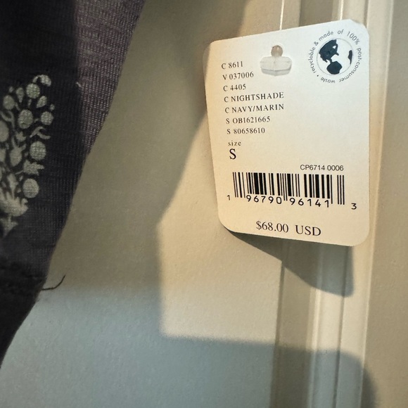 NEW Free People Movement Good Sport Cropped Tee Blue Lace Blue Size Small NWT - Picture 6 of 6